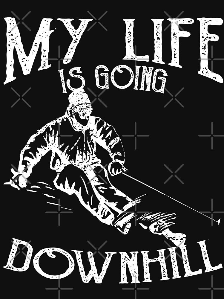 Life Downhill Retro Vintage Distressed Design by JakeRhodes