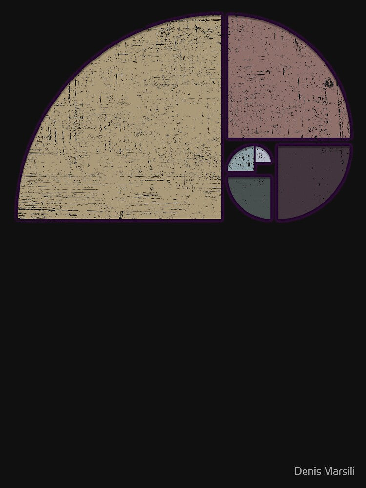 Fibonacci - The Golden Spiral in Geometry with Earth tones by Denis Marsili