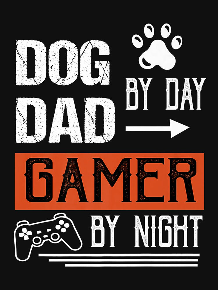 Mens Dog Dad By Day Gamer By Night Fathers Day Gamer Dad Premium by miriamee Unisex