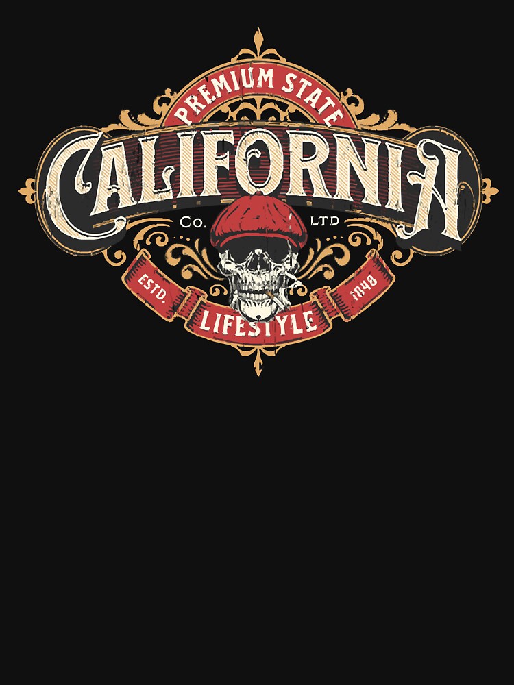 California lifestyle premium state vintage label by maryettapate Unisex