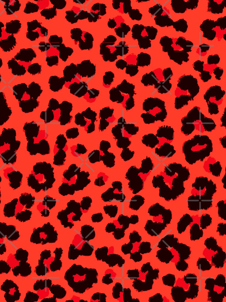 Red Leopard Skin Print Pattern by Bunmigraphics