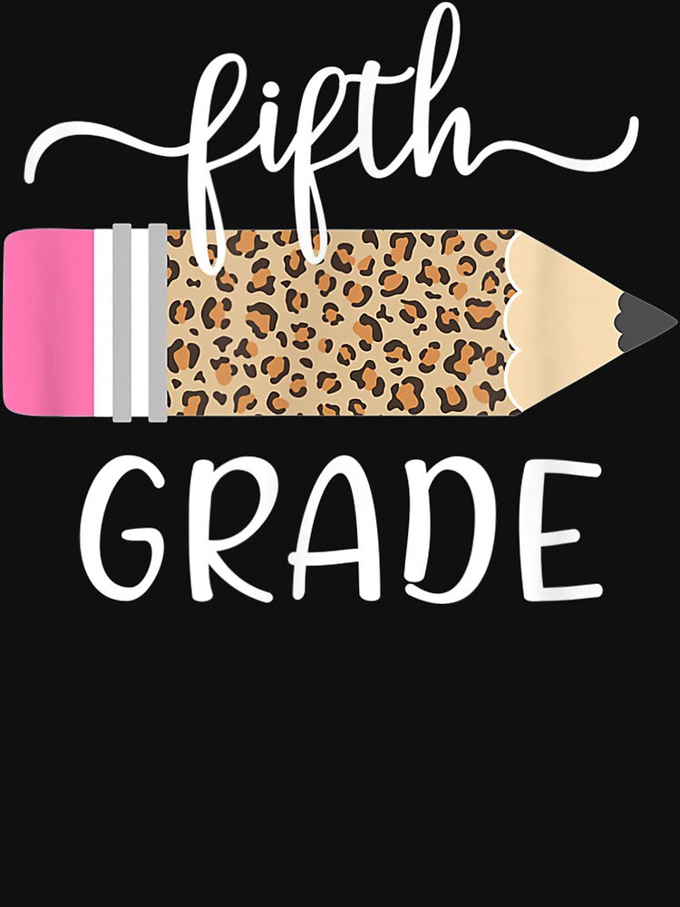 Leopard Print Hello Fifth Grade First Day Of School Teacher by Vivarshop