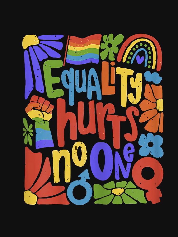 Gay Pride Equality Hurts No One Rainbow LGBTQ Retro Groovy by FrankIsabel Unisex