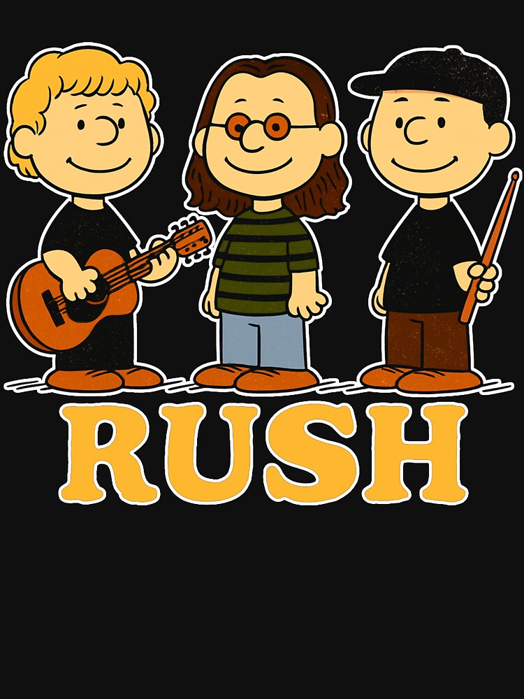 Rush x Peanuts - Geddy Lee, Alex Lifeson & Neil Peart Rock Band by JayeAdorableCat Unisex