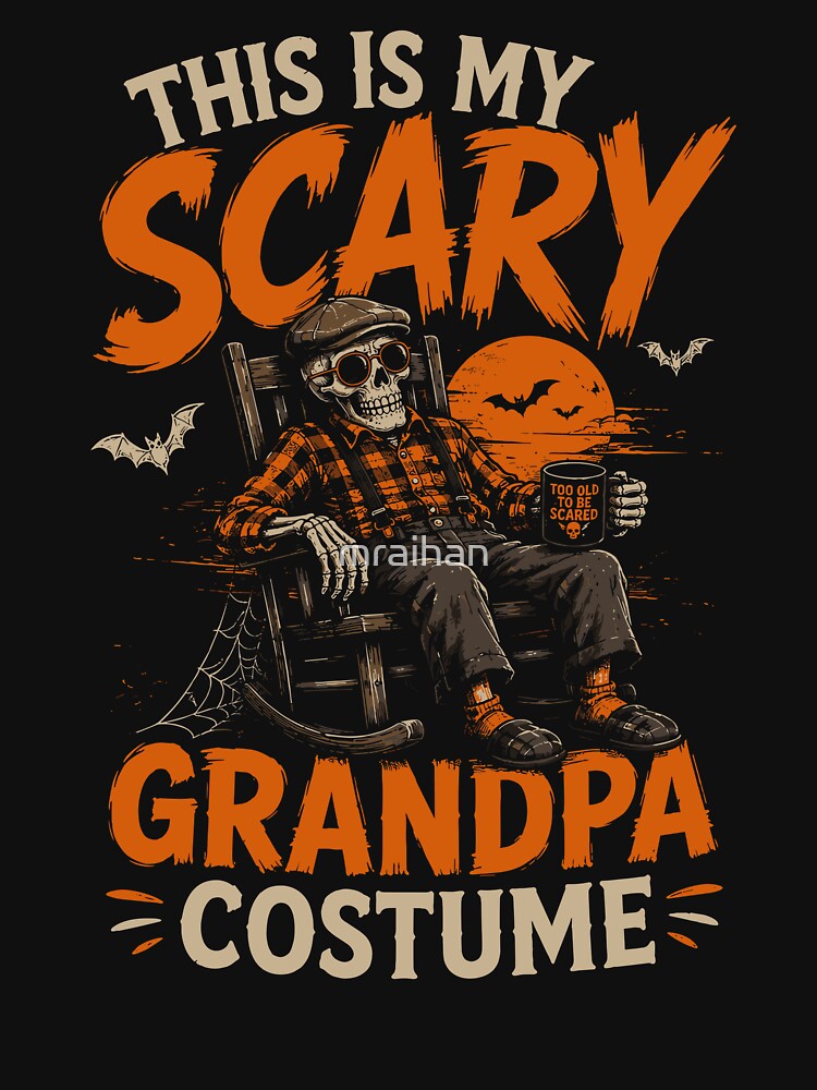 Scary Grandpa Costume Halloween Skeleton Grandpa Funny Halloween Design by mraihan