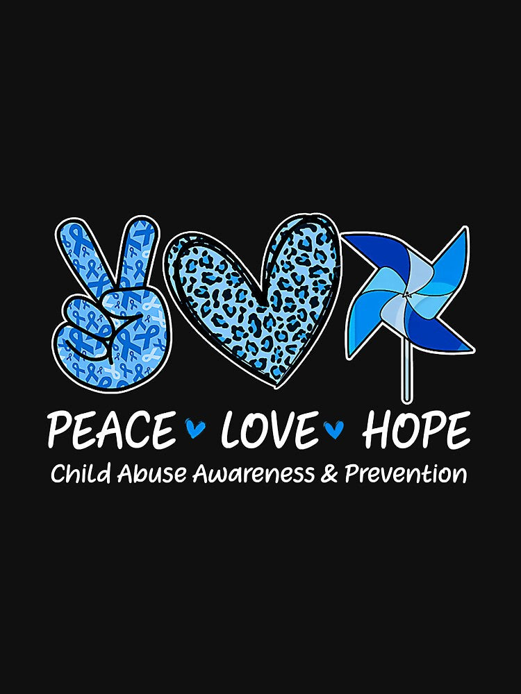 Peace Hope Love Tshirt Child Abuse Awareness Pinwheel Premium by AnitaJGreenspan Unisex