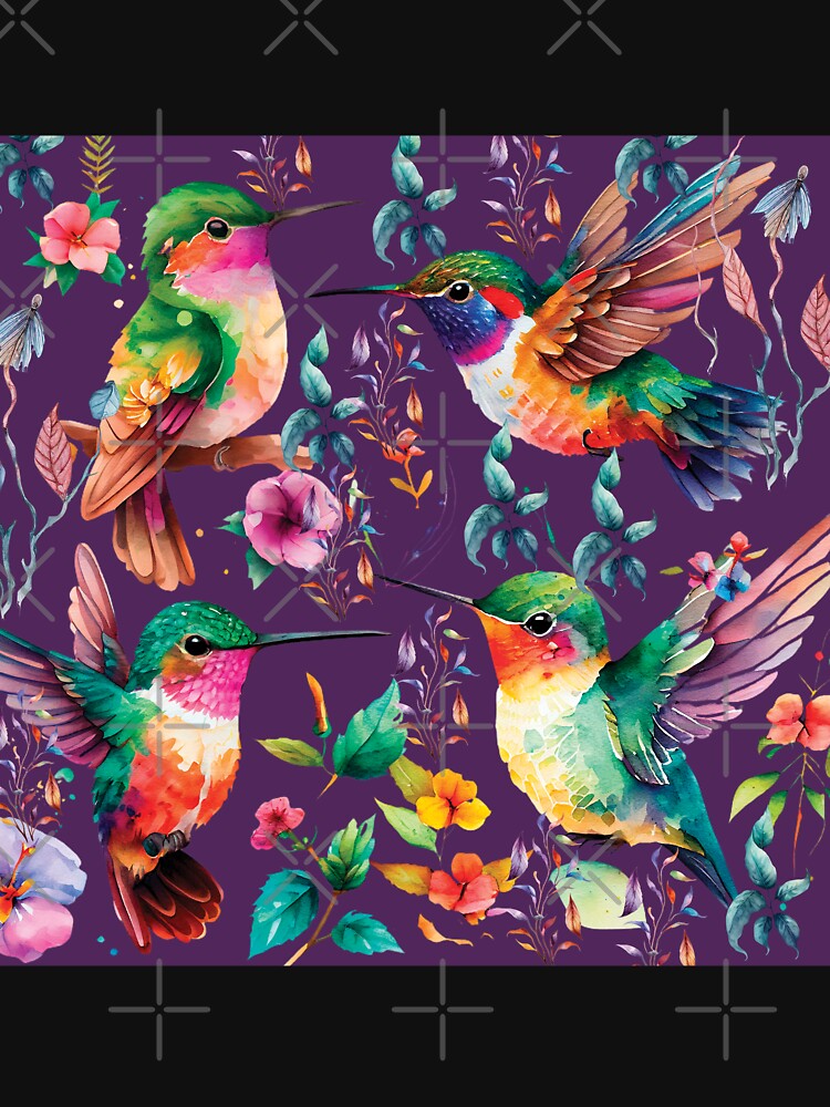 HUMMINGBIRD ON DARK PURPLE by ORIGENcreate