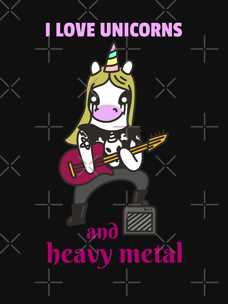 Cute Kawaii Heavy Metal Unicorn by plzLOOK Unisex