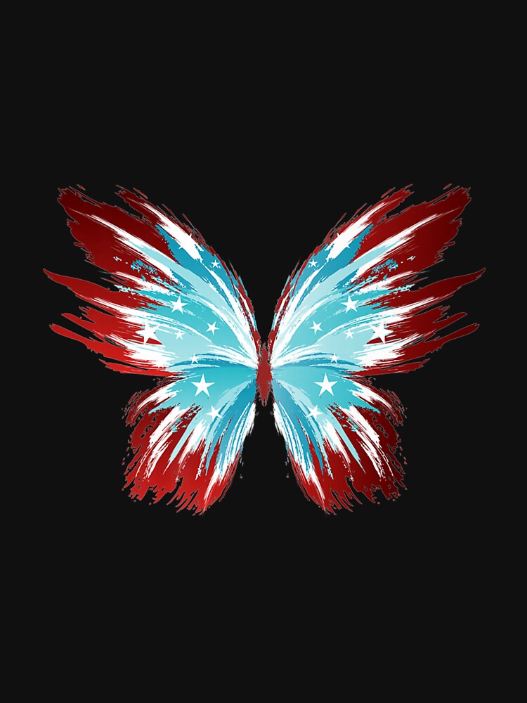 Butterfly USA Patriotic Cute 4th Of July Womens Premium by toricak06 Unisex
