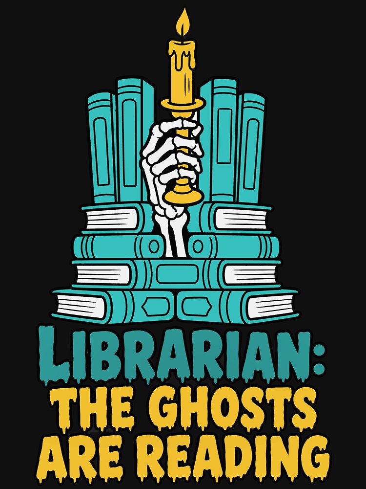Librarian Halloween Skeleton Hand Candle Books Ghosts Are Reading by Uglyandcute