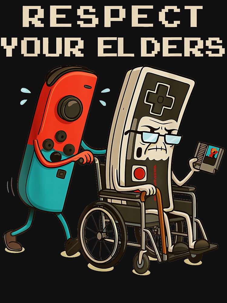 Respect Your Elders Retro Gamer Video Games Player by SeraXYZ Unisex