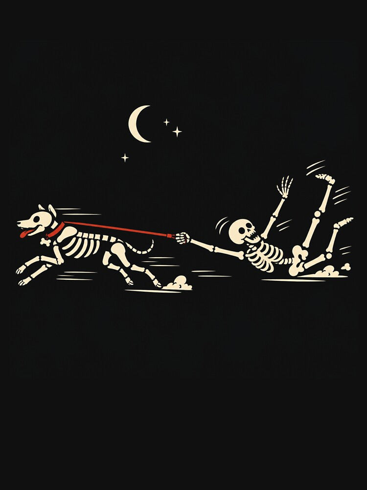 Skeleton Walking Dog Gone Wrong – Funny Halloween Design by WILLIAMS-BR