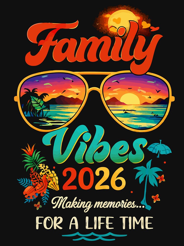 Family Vibes Making Memories Together 2026 - Tropical Vacation Art by BendyBeasts