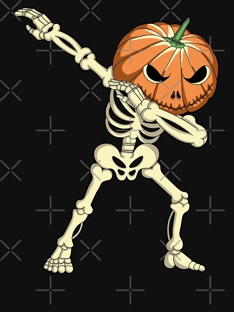 Scary Dabbing Skeleton Pumpkin Halloween Costume by SaliDesigner