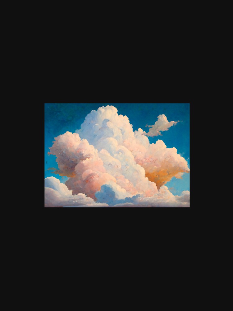 Cumulus clouds print tee All over printed t-shirt sky clouds pink color nature by Mazagan-Shop