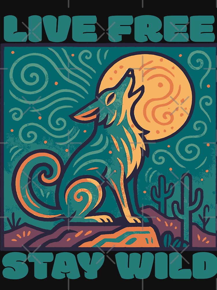 Live Free Stay Wild Coyote by ALW951