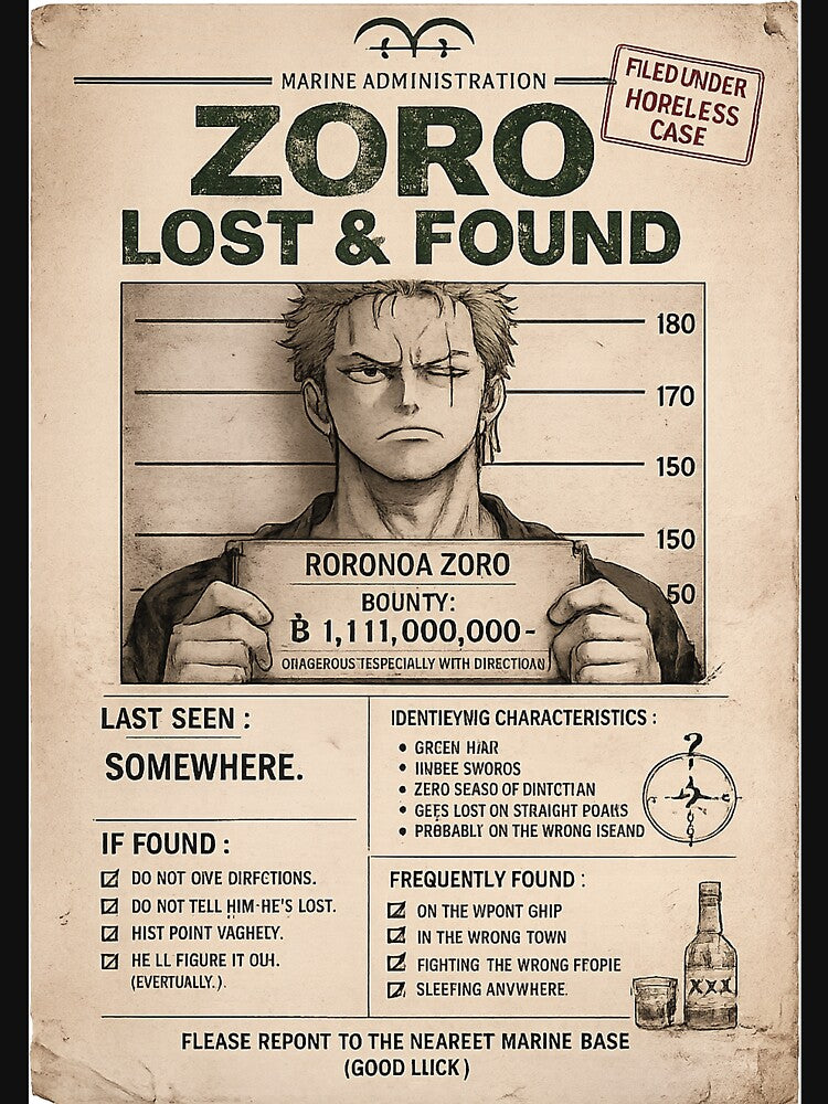 Zoro Lost & Found by Hozukimaru Unisex