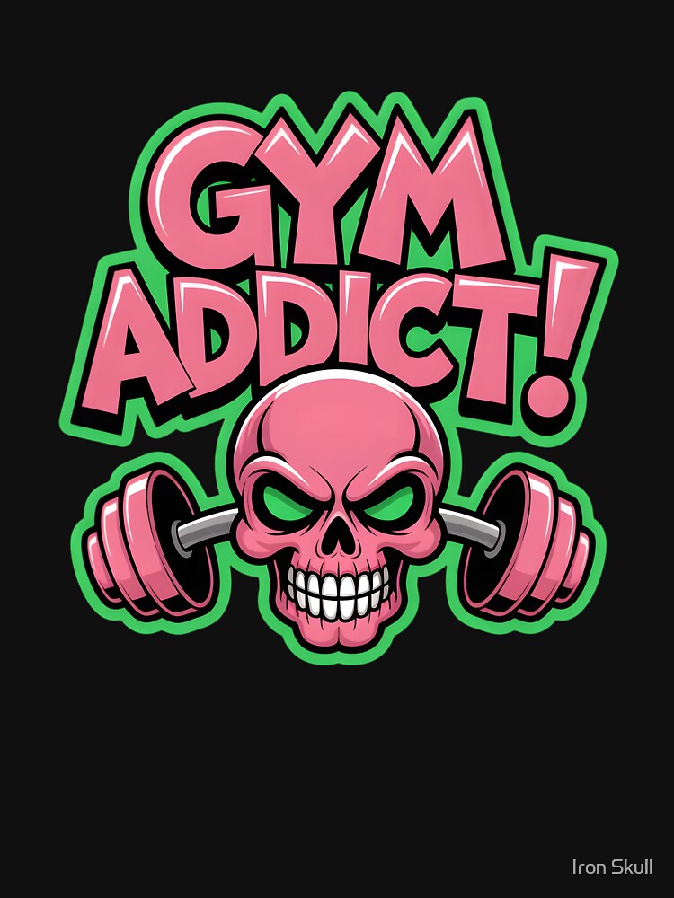 Gym Addict Skull Cartoon Design by Iron Skull