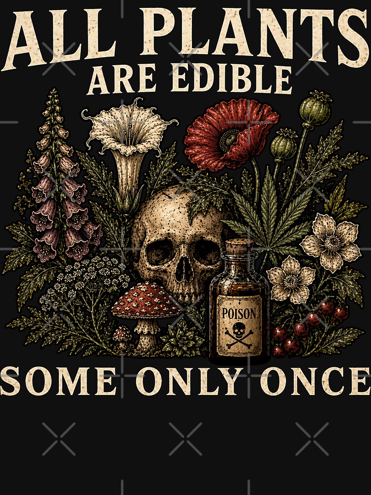 All Plants are Edible Some Only Once Funny Men Women by will freed18 Unisex