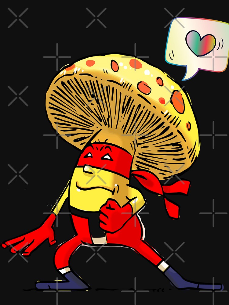 Mushroom Ninja Heart Vegetarian Vegan Vegetables Foodietoon by ProjectX23