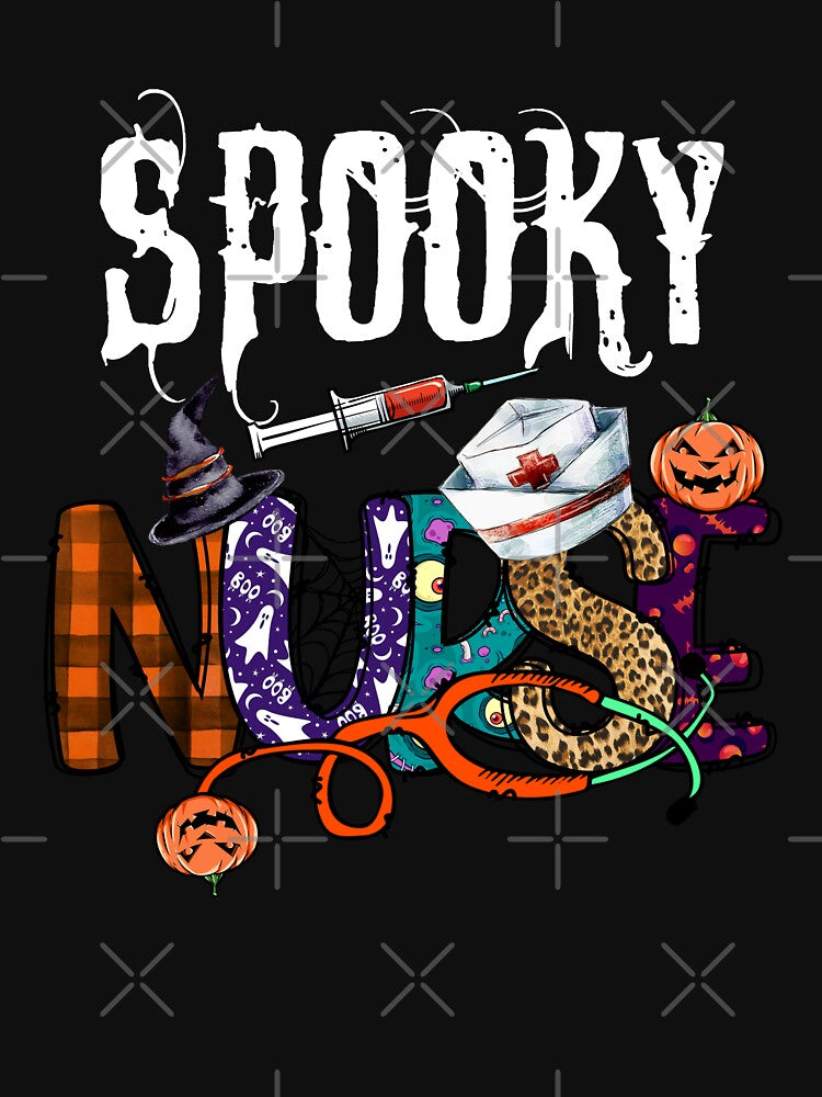 Spooky Halloween Nursing Shirt Nurse Funny by R&BApparel