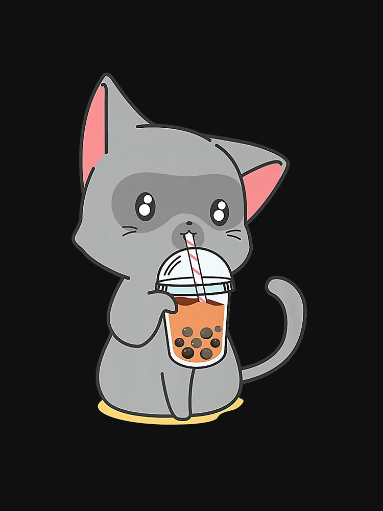 Bubble Tea Kawaii Boba Tea Japanese Lover Cat Kitten Anime Premium by mendozaq Unisex