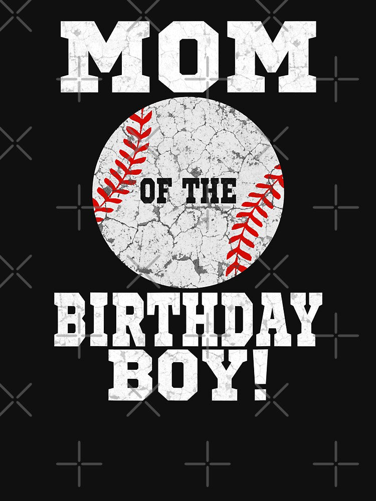 Mom Of The Birthday Boy Baseball Lover Vintage Retro by MichelSorour