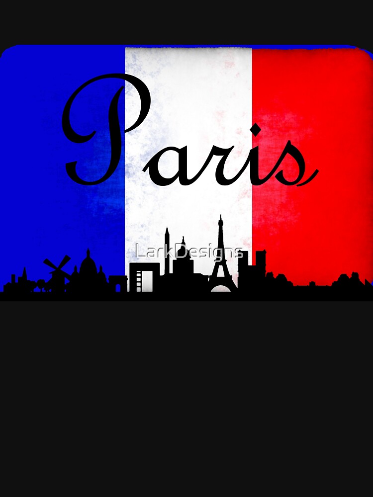 Paris France City Skyline Silhouette French Flag by LarkDesigns