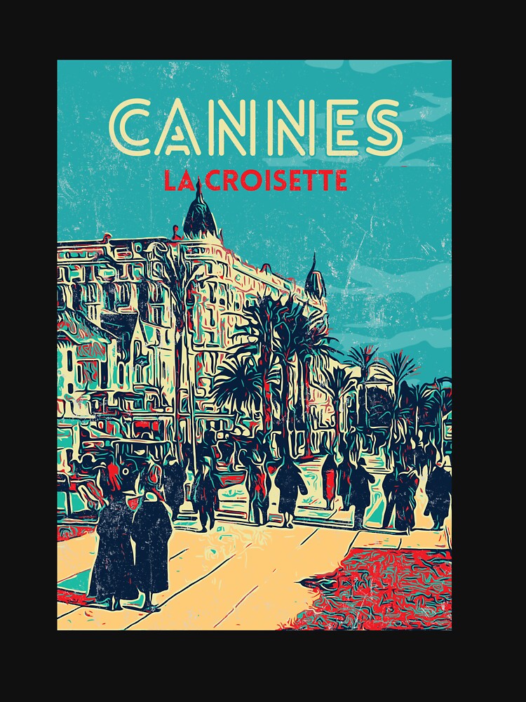 Retro vintage illustration of Cannes La Croisette, French Riviera by Lemomo-artworks