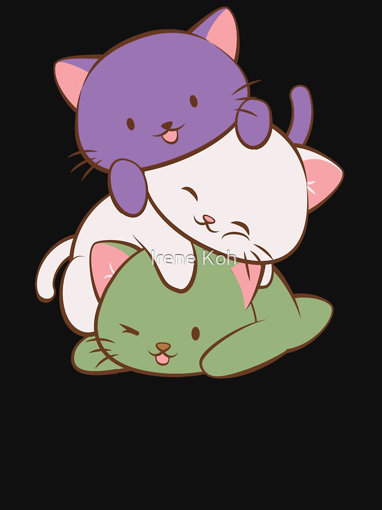 Genderqueer Pride Flag Kawaii Cats by Irene Koh Unisex