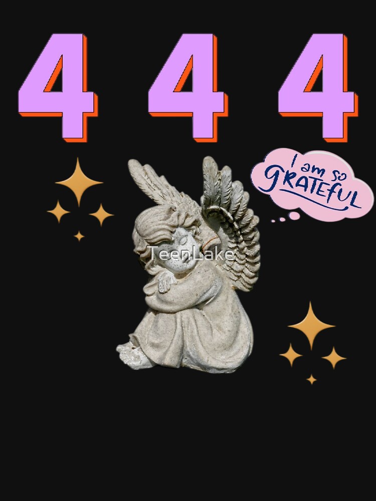 444 Angel Number Design | Aesthetic | Manifest | Manifestation | Grateful | Angels | Spiritual | Gratitude Journals | Pink |  tshirts, mugs, stickers, posters by TeenLake