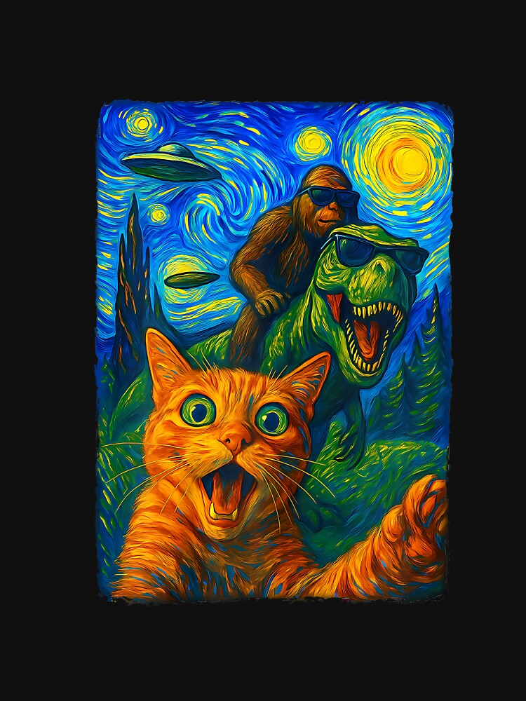 Cat T-Rex Bigfoot UFO Selfie by FrankIsabel Unisex