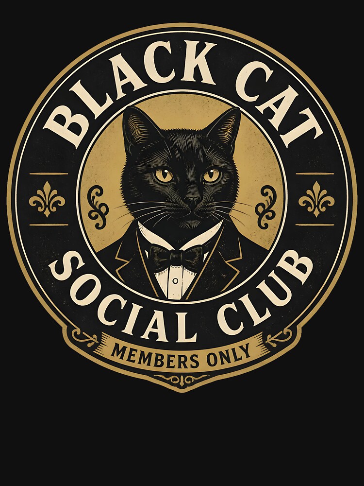 Black Cat Social Club Members Only Halloween by OliviaHayesArt