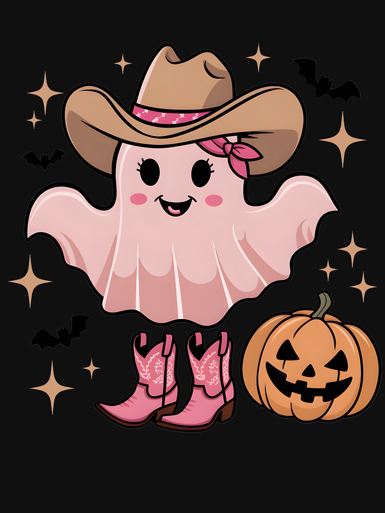 Cool Ghoul Cowgirl Western Halloween  Cute Ghost by DiamondPixel