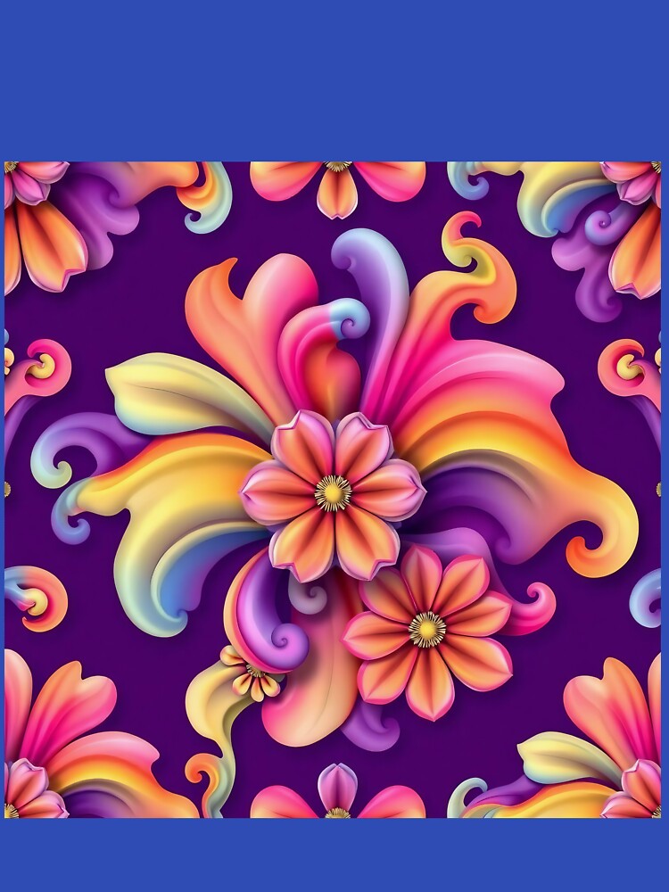 Elegant 3D Art Nouveau Floral Pattern by TheGaliyaStudio