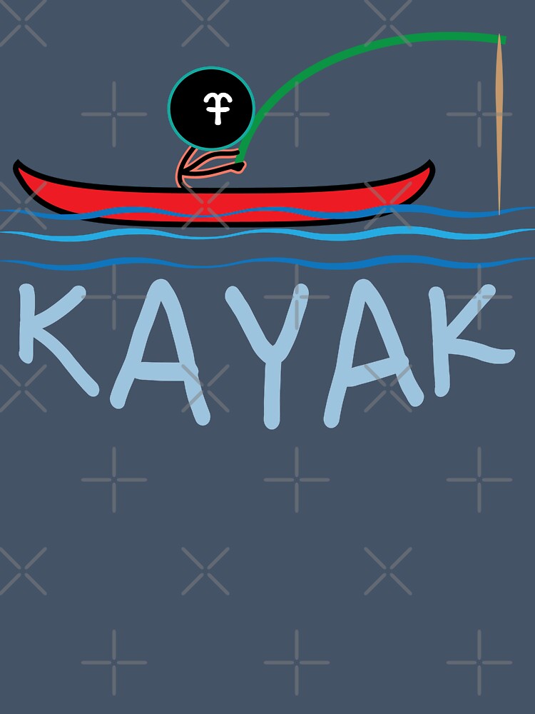Kayak fishing stickman by fluffyfamcraft