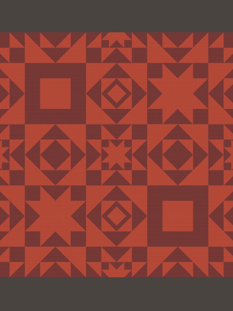 Autumnal Farmhouse Quilt in Tonal Barn Rust by YesterdayColl