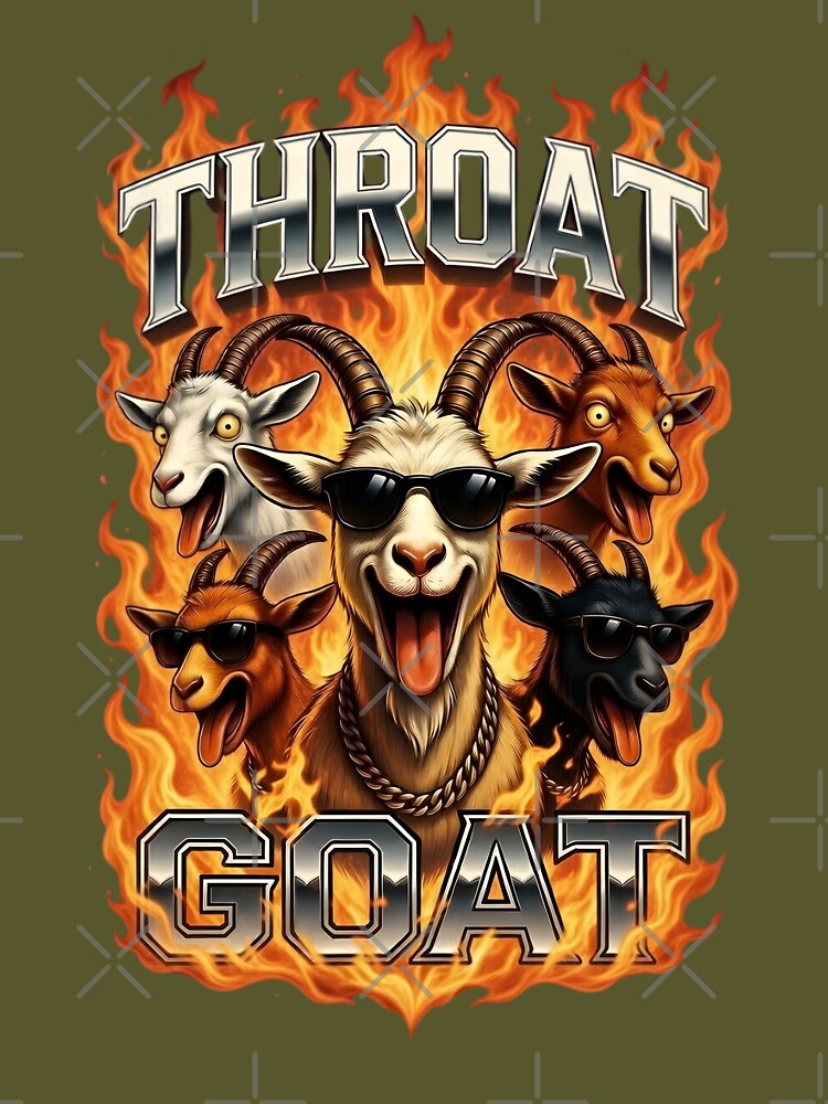 Badass Flaming Throat Goat G.O.A.T. Streetwear Graphic by TshirtsOnline-