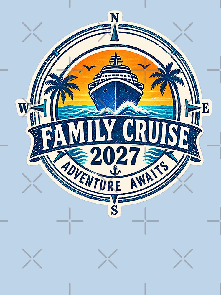 TRAVEL COLLECTION - FAMILY CRUISE - PASSPORT - IMMIGRATION STAMP - HOTEL STICKER TAG • 2027 - ADVENTURE AWAITS v4 by WheelieGdArt