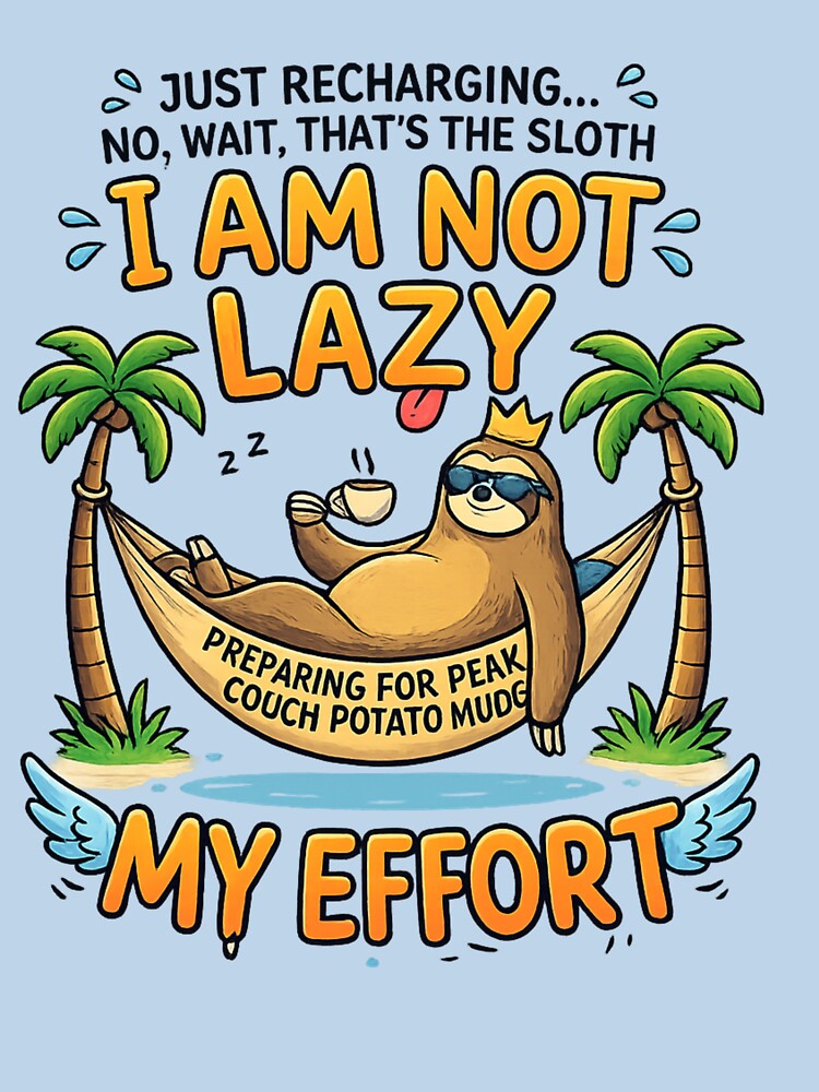 I Am Not Lazy Sloth Funny Quote | Cute Couch Potato Humor Design by Redark01 Unisex
