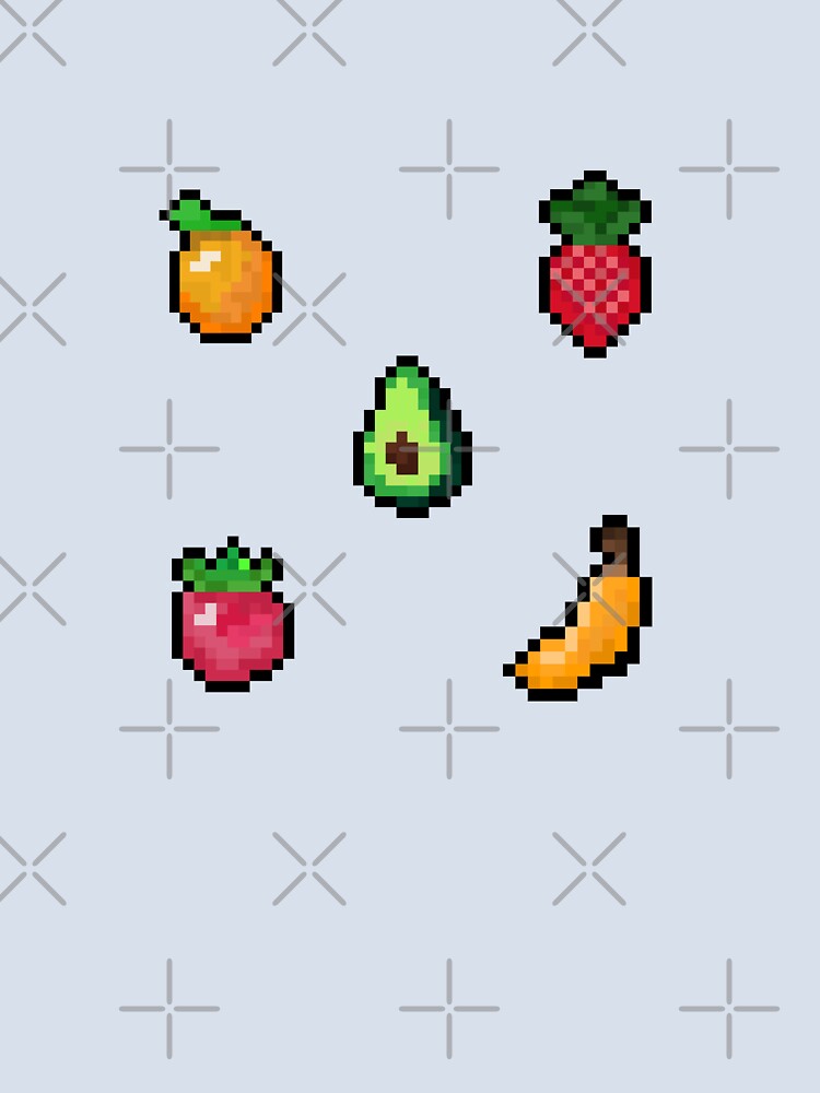 Pixel art fruit sticker pack by wonderxwander Unisex