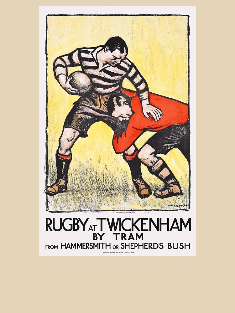 1921 RUGBY At Twickenham Advertising Poster by retrographics