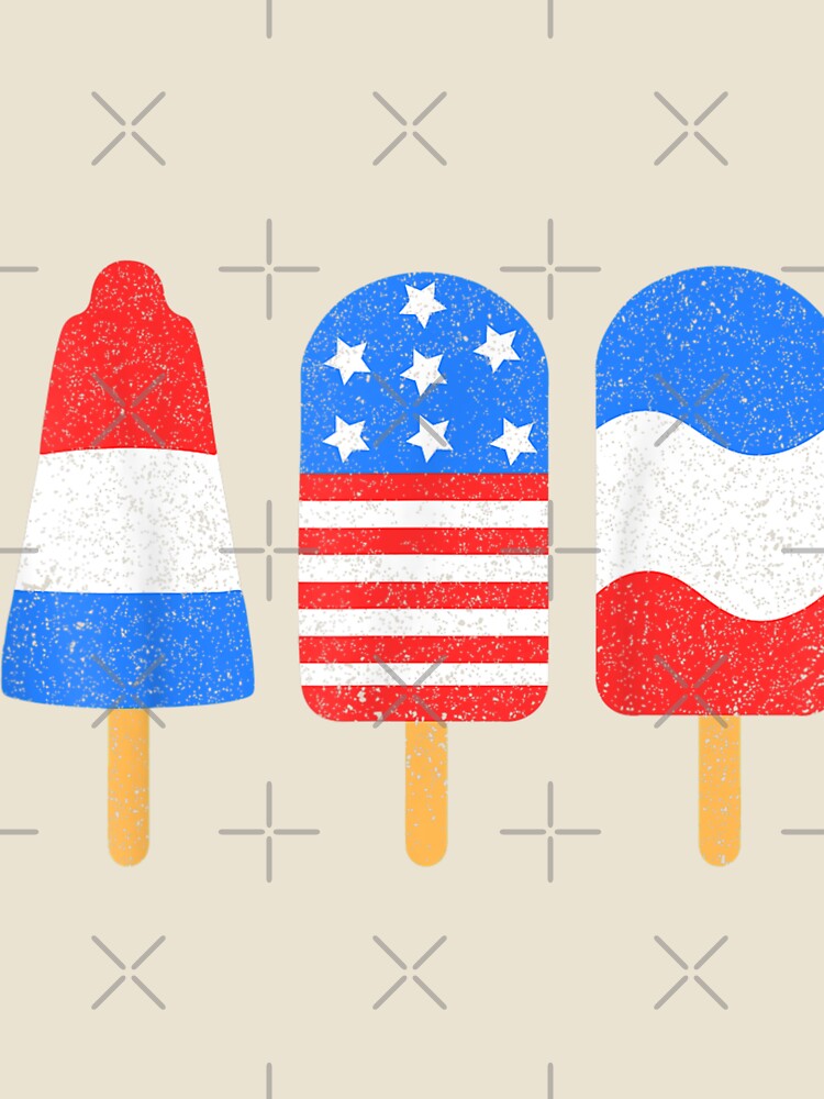 4th Of July Ice Pops Red White Blue American Flag by Cagey-artstore Unisex