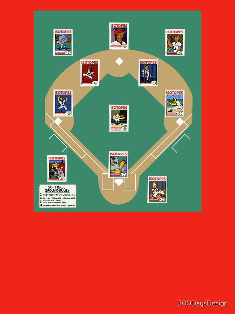 Isotopes Softball Starting 9 Card Collection by Bored Imagination Unisex