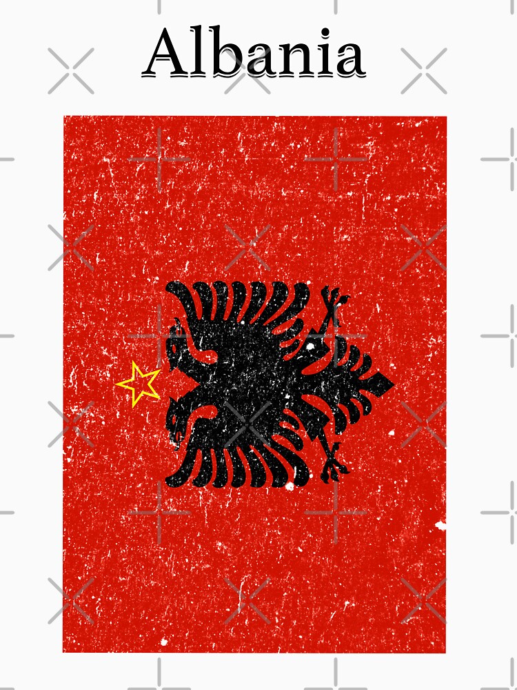Albania Vintage Distressed Flag by Birdtheman12345