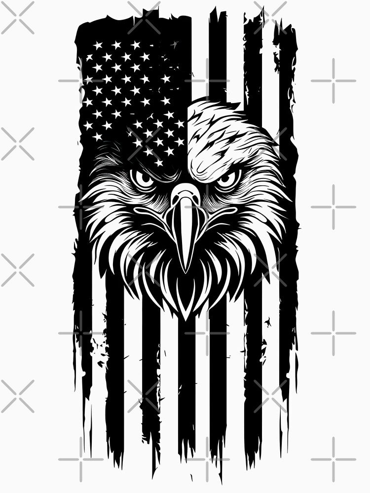 Premium black USA eagle on flag by Mate0 designer Unisex