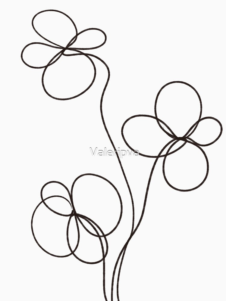 Flowers cotton line graphic by Valeripva Unisex