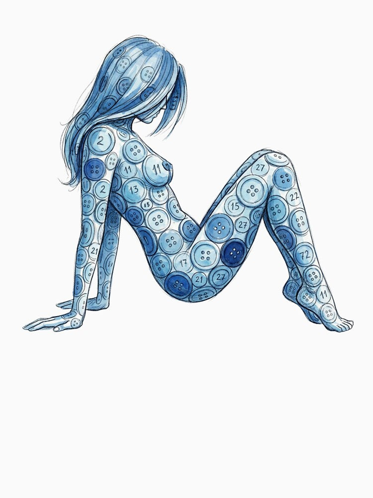 Blue Boots: Artistic blue abstract silhouette – modern watercolor design, unique illustration, minimalist and creative aesthetic by Bleuté