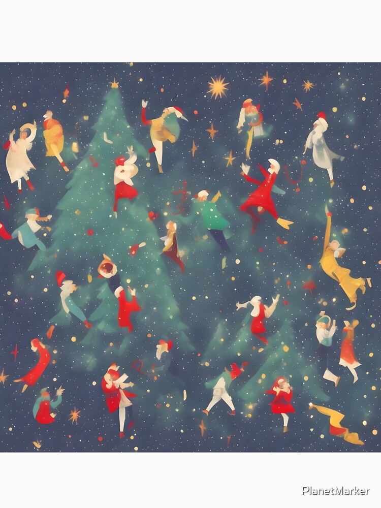 Holiday Abstract Dancing Around The Christmas Tree by PlanetMarker Unisex