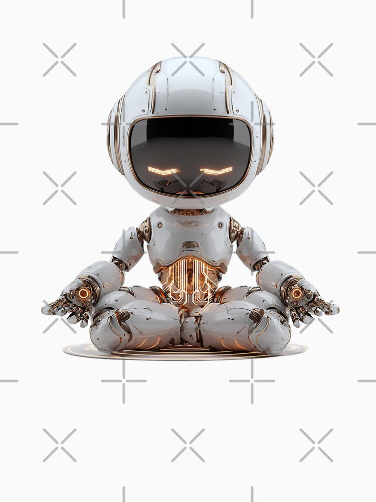 Futuristic Monk Bot Meditating – Enlightened AI Concept Art by Alphakenon
